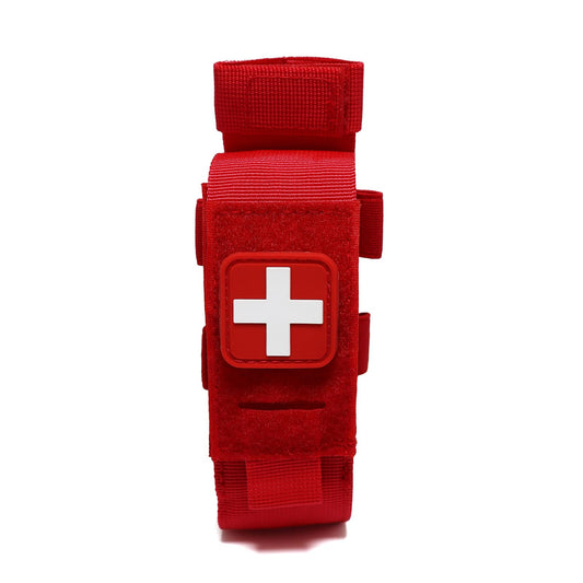 Laser Cut Tactical Molle Single-Handed Operation Tourniquet Holster Pouch,Holster Tourniquet Holder,Molle TQ Pouch,Small Trauma Kit (Red 1 pc)
