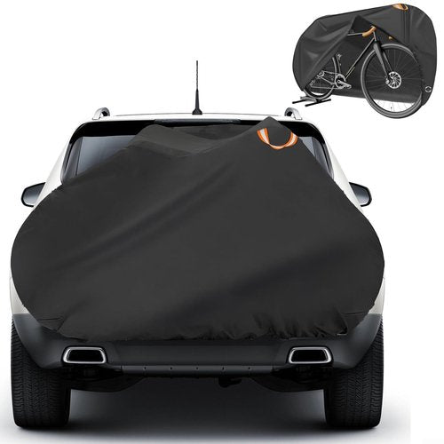 Bike Cover Waterproof Outdoor, Bicycle-Covers for 1 Bike, 600D Heavy Duty Rain Sun Dust Wind Proof Cover, Bicycle-Rack Covers for Single Bike on Car Hitch Travel Storage