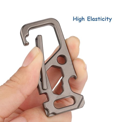 Hamans Keychain Holder Anti-Lost Quick Release Bottle Opener Wrench Screwdriver Titanium Keychain with Key Ring