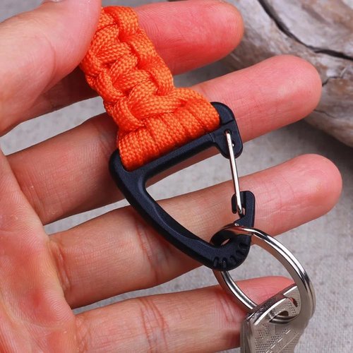 DraCra 3 Pack Paracord Keychain Lanyard Triangle Buckle Lock Clip Hook Strap Clasp Parachute Rope Hanging Carabiner for Outdoor Survival Tactical Camping Backpack Fishing
