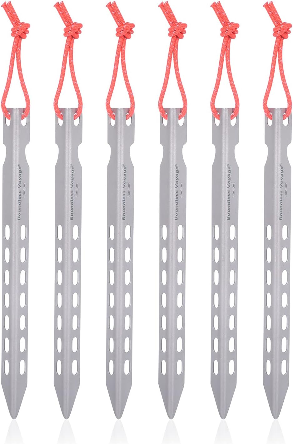 iBasingo 6pieces/Lot Ultralight Titanium Tent Pegs Outdoor Camping Tent Stakes for Sand Heavy Duty Portable Tent Nail for Garden Picnic A-Ti4008P