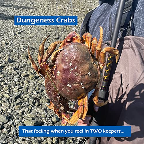 2 Pack Heavy-Duty Handcrafted Castable Crab Traps for Pole Fishing, Blue, Dungeness & Rock Crabs