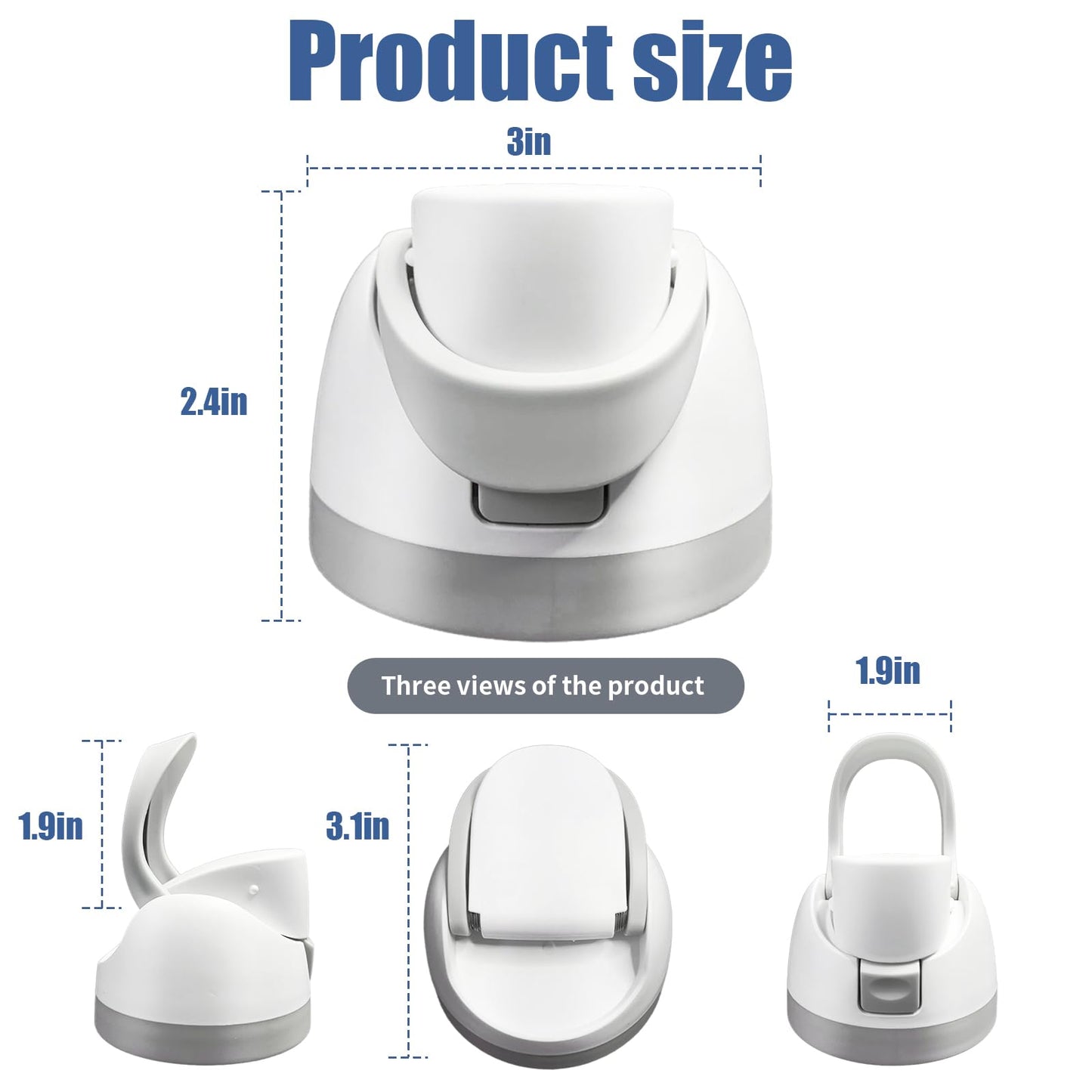 Apply to replacement lid,accessories, replacement parts,free sip lid,One Button Water Bottle Replacement Cap Compatible with Cup 16oz 24oz 32oz 40oz,BPA-Free(White)