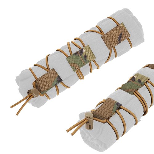 Tactical Flag Bungee Elastic Fastener Strap Shock Cord Retention Molle Webbing Loop Cord Lock Secure Plate Carrier Attachment