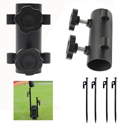 LFWATAXY Camping Tent Rod Holders, Beach Umbrella Rod Holders Windproof Awning Rod Holder Plant Umbrella Shade for Potted Plants Beach Umbrella Stand Awning Support Poles (2)