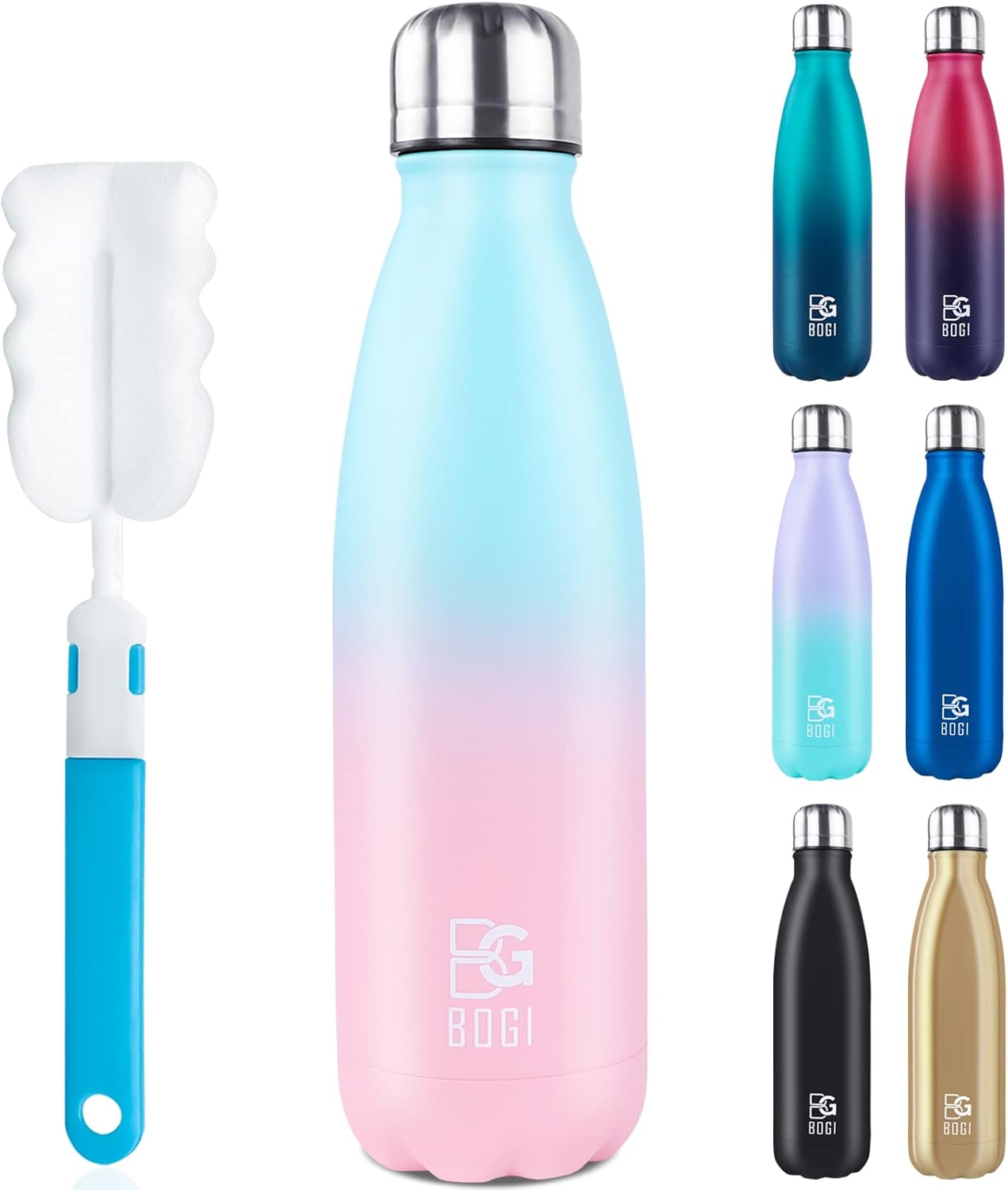 17oz Insulated Stainless Steel Water Bottle | Leak Proof | Hot Pink for Sports