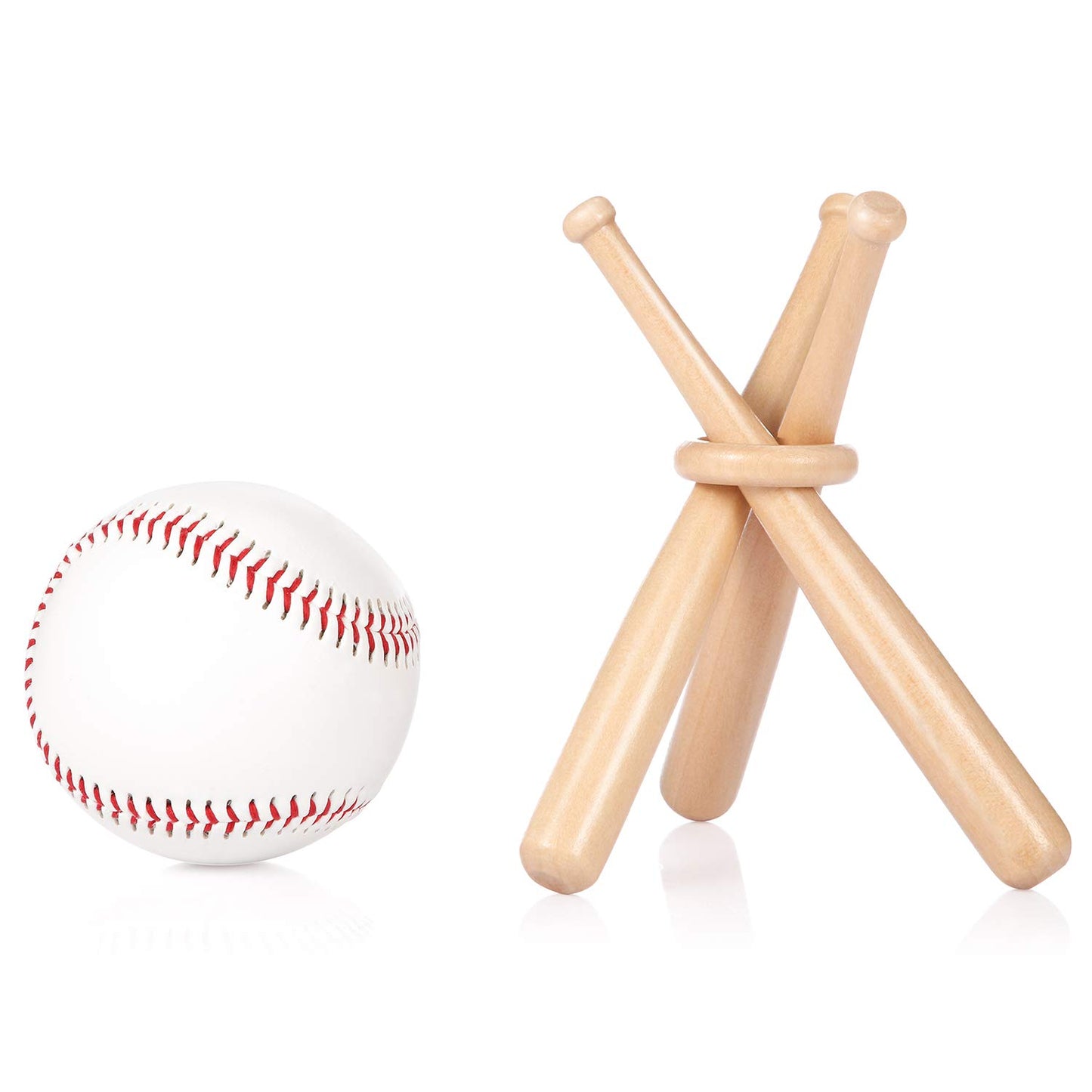 Honoson Baseball Stand Holders Balls Display Bat Wooden Stand Holder Display Centerpieces Tables for Baseball Sports Lover (4 Pack)