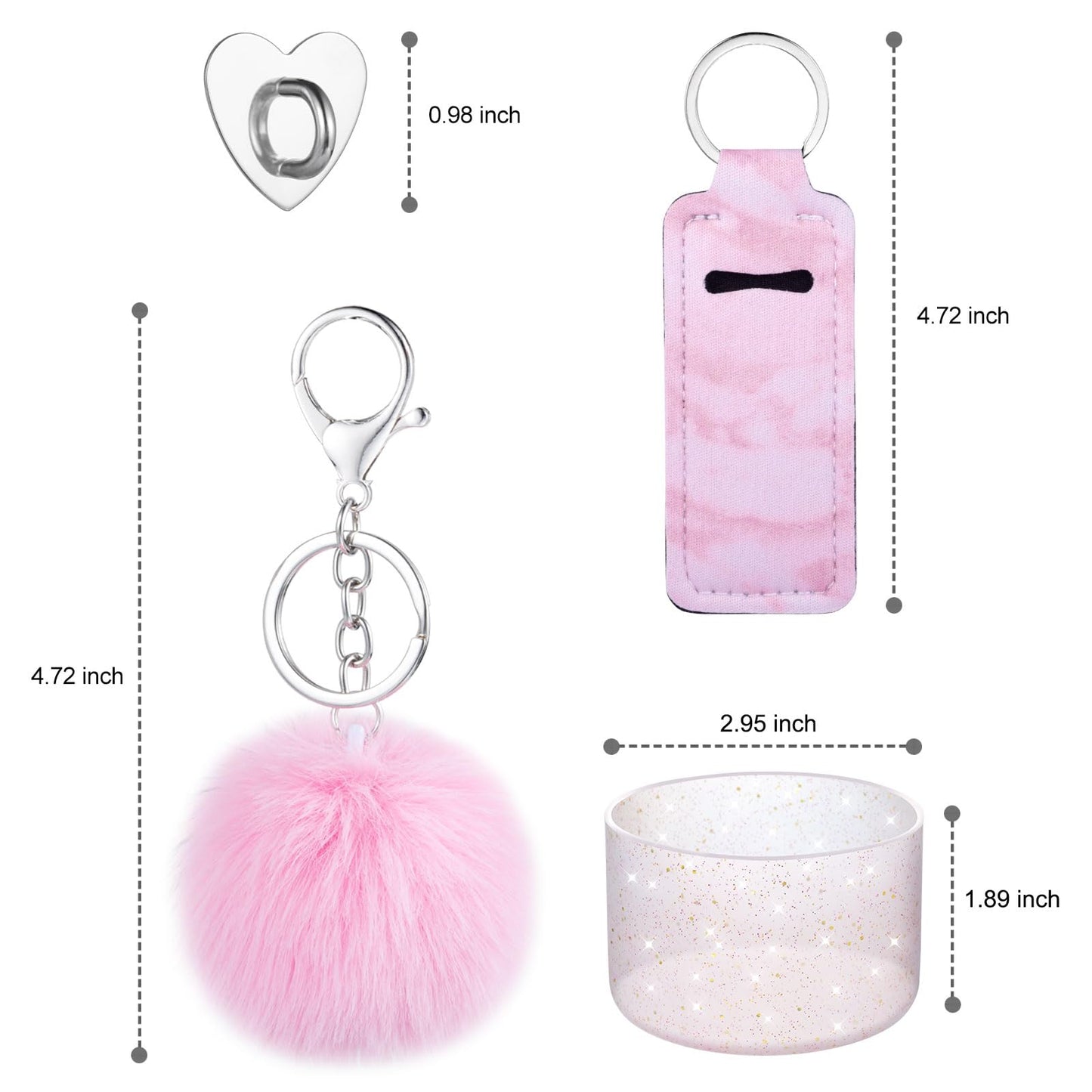 FXTBE Silicone Boot for Stanley Cup 40 OZ, Glitter Boots for Stanley Quencher 30 20 OZ, Bottom Cover for Hydroflask 40-12 OZ, Pom Keychain, Lipsticker Holder for Stanley Cup Accessories