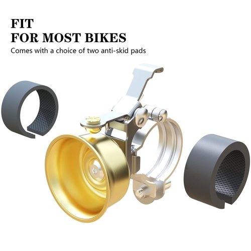 ORYXBOOST Bike Bell Brass Bicycle Bell - Loud Sound, Bike Bells for Adults Kids, Bicycle Bell Fit for 0.87-1.25in/22.2-31.8mm Adult Kid Bike Handlebars