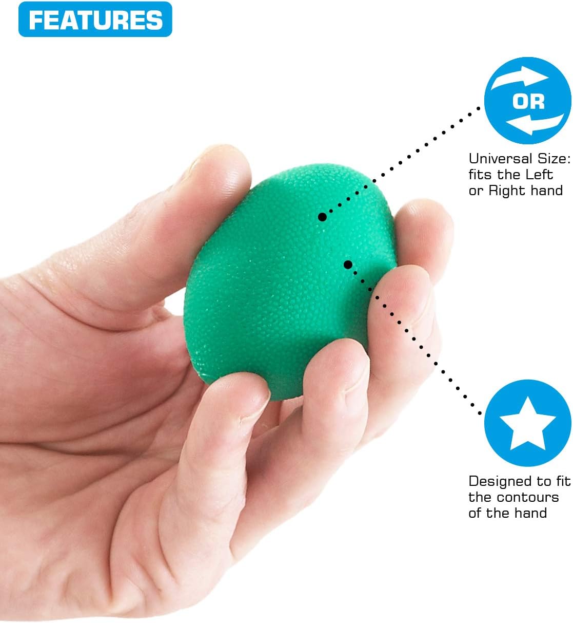 Neo G Hand Rehabilitation Silicone Ball - 3 Resistance Levels - Helps Improve Hand Grip, Mobility & Function, Strengthen Fingers, Hands & Wrist/Forearm – Class 1 Medical Device