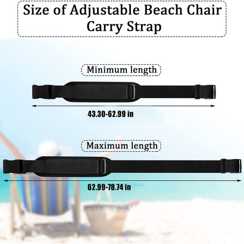 Sewzig Carry Strap for Beach Chair Folding Chair, Adjustable Replacement Folding Chair Shoulder Strap for Beaches Camping Fishing Backpacking Picnics