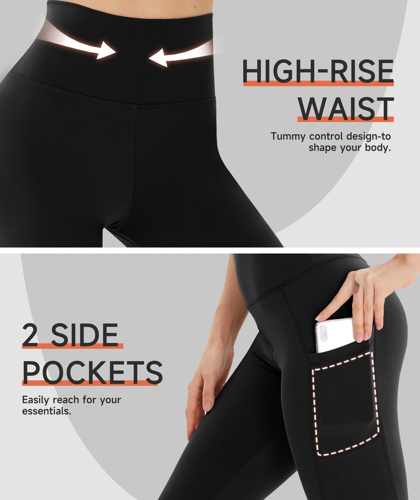GAYHAY Capri Leggings for Women with Pockets - High Waisted Tummy Control Soft Yoga Pants for Workout Running Cycling White