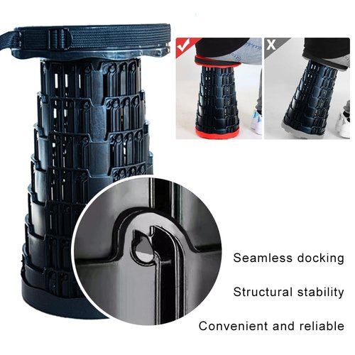 CXHSFNAL Camping Chair, Folding Stool, Upgraded Collapsible Seat, Portable Retractable Foot Rest for Outdoor Fishing, Hiking, Gardening, Travel, BBQ - Max 400lbs (Blue)