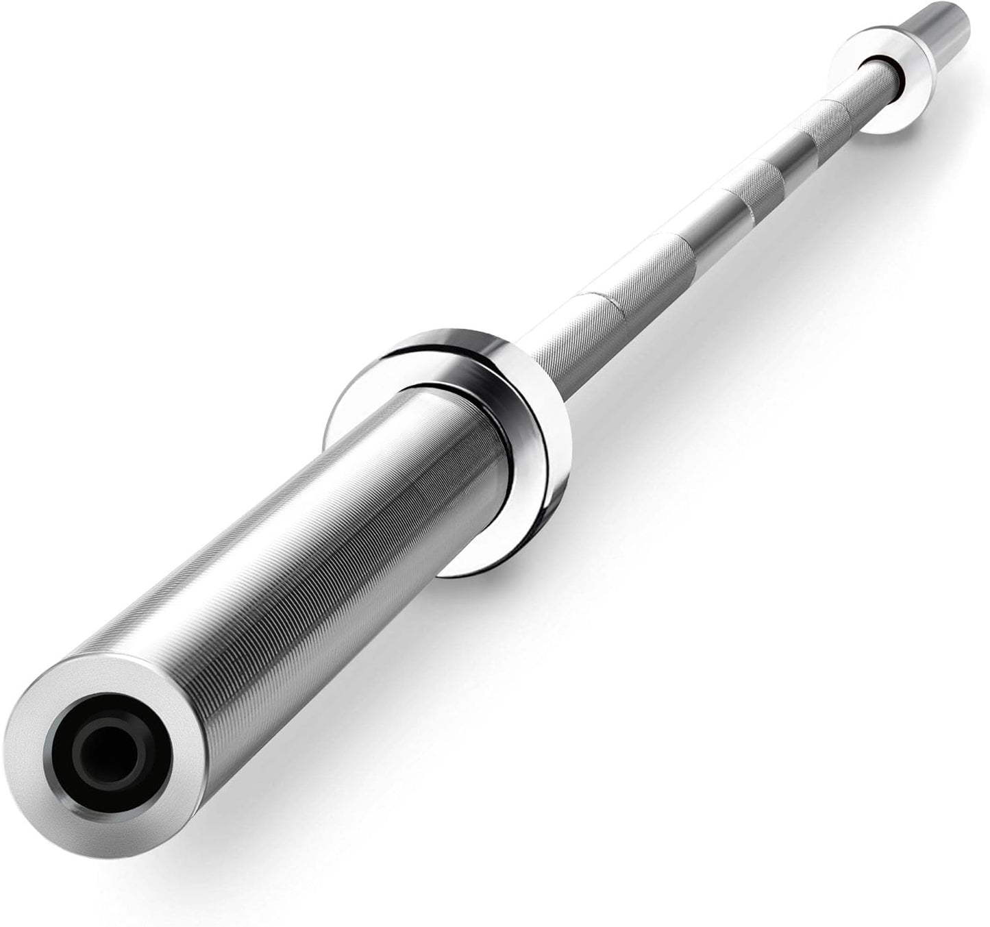 Yaheetech 7-Foot Olympic Barbell with Collars - Solid Iron Weightlifting Rod - Chrome Straight Bar for Home Gym Strength Training & Power Lifting Exercises