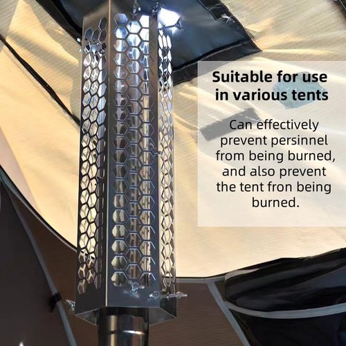 Dandelion shell Fireproof Stove Chimney Mesh Protector - Detachable Anti-Scalding Net with 304 Stainless Steel Material - Fits Pipe Diameter 1.97" to 3.54" - Portable and Safe