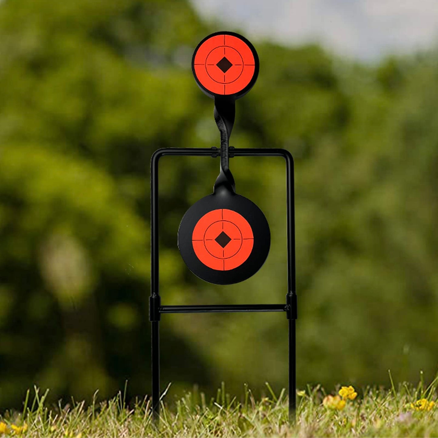 Atflbox 2X High Caliber Spinner Auto Reset Steel Target for Centerfire Handguns Up to .44 Magnum Outdoor Target Shooting