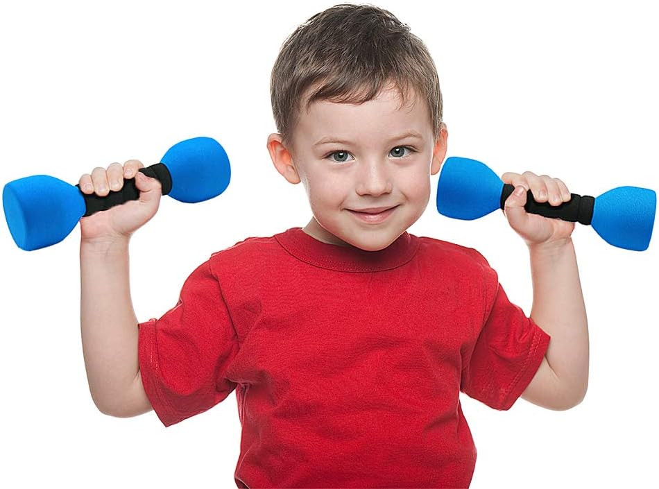 Aoneky Foam Covered Weights for Kids, Recommended for Boys Aged 3 to 6 Years Old, Children Safe Exercise Dumbbell Toy, 2 lbs