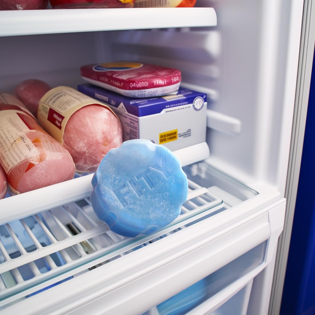 FITY Freeze The 6 Pack - A Space Saving Freezable Ice Pack use w/Lunch Boxes, Diaper Bags, Sore Muscles, 16oz can cooler tumblers, Beach Bags, Coolers, and More. (blue, 6 pack)