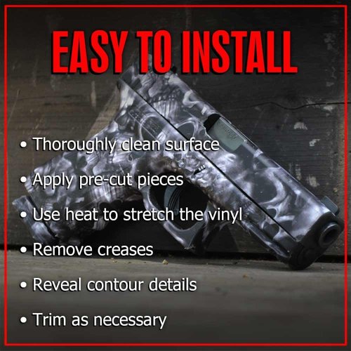 GunSkins Universal Pistol Skin Compatible with Airsoft AEG and BB Gun- Vinyl Wrap - Trim to Install - 100% Waterproof - Non-Reflective Matte Finish - Made in USA