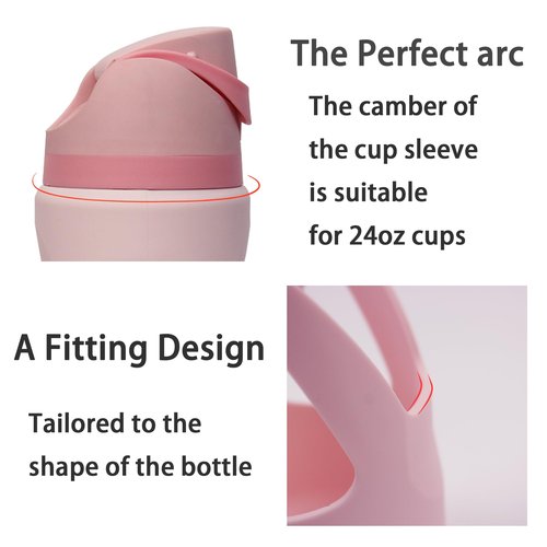 Silicone Boot with Handle for Owala Freesip Water Bottle 24 Oz, Water Bottle Carrier Grip Accessories for Running Bike, Gym Or Jogging