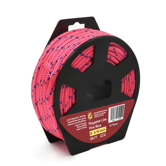 3/16" x 98' (4 mm x 30 m) 16 Strand Strong Heavy-Duty Tactical Cord, Clothes Line Camping Utility - All-Purpose Lightweight Diamond Braid Rope for Tie, Pull, Swing, Knot