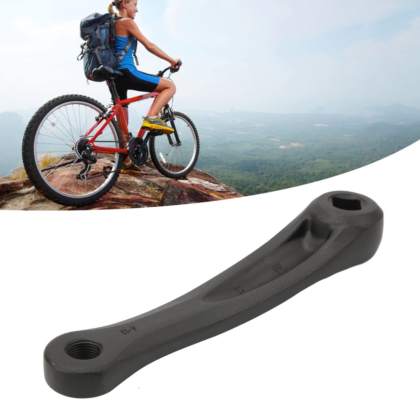 Tefola 152mm Bike Crank Arm, Bike Crank Arm Left 152mm Diamond Hole Aluminum Alloy Strong Support Pedal Crank Leg