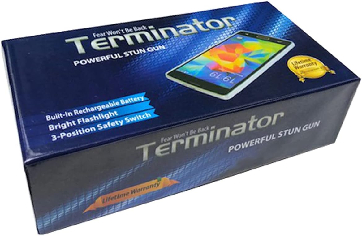 Terminator SGCPM-89 BV Smart Cell Phone Stun Gun - Heavy Duty Rechargeable with LED Flashlight
