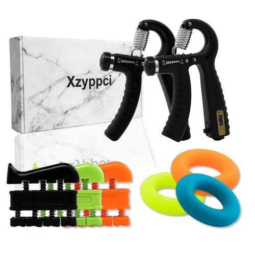 Xzyppci Grip Strength Trainer (8 Pack),Hand Grip Strengthener,Forearm Strengthener,Adjustable Resistance Hand Gripper,Finger Exerciser,Forearm Workout for Muscle Building