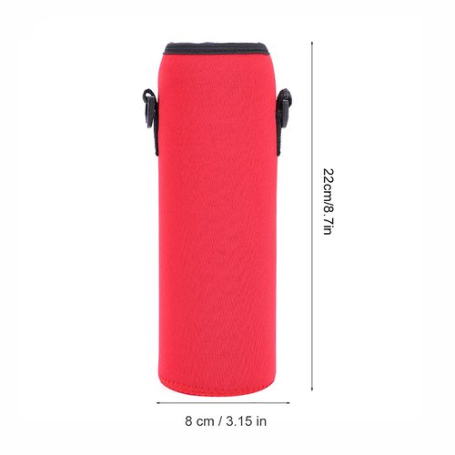 Water Bottle Holder with Strap, 8x24cm Water Bottle Carrier Bag Thermal Sleeve Water Bottle Holder, with Shoulder Strap Bottle Protection Cover for Outdoor Sports