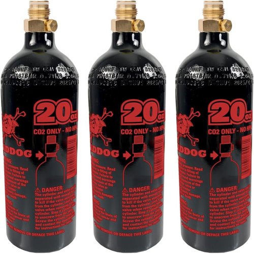Maddog 20 Oz Refillable Aluminum CO2 Paintball Tank - Ships Empty - 3 Pack