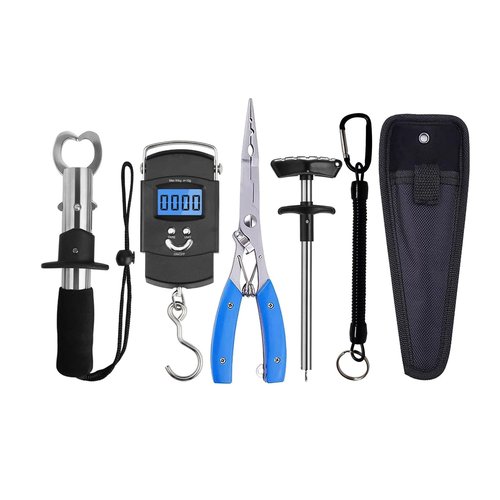 Pezlun Upgraded Multi-Functional Fishing Pliers Fish Beak Clip Separation Ring Flying Fishing Tool Set Ice Fishing Fishing Equipment Men's Fishing Gift (Fishing Tools-A)