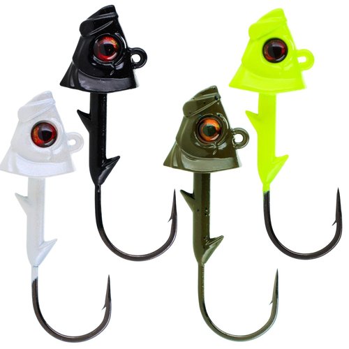 Reaction Tackle Swimbait Jig Head with Realistic Fish Head - 3/8oz - White