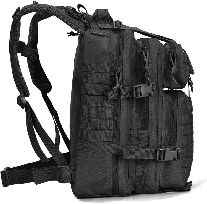 REEBOW GEAR Military Tactical Backpack for Men Large 34L Army 3 Day Assault Pack Molle Bag Backpacks (34L, Black)