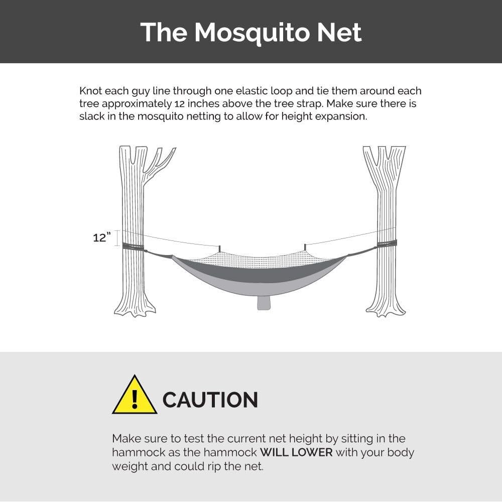 Oak Creek Lost Valley Camping Hammock. Bundle Includes Mosquito Net, Rain Fly, Tree Straps, Compression Sack. Weighs Four Pounds, Perfect for Camping. Lightweight Nylon Single Hammock. Blue and Gray