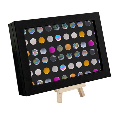 Chris.W Pin Display Case with Wood Frame, Dustproof Shadow Box Pin Storage Containers, Black Pin Collection Holder for Enamel Pin, Military Medals, Jewelry Pins, Pin Badge Collection, Rings (Black-M)