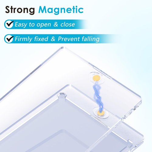 SAMYUCHO 100ct Magnetic Card Holder, 35pt Magnetic Card Holders for Trading Cards Display Case Protectors Sleeves Hard Plastic Cover for Sports Game Cards