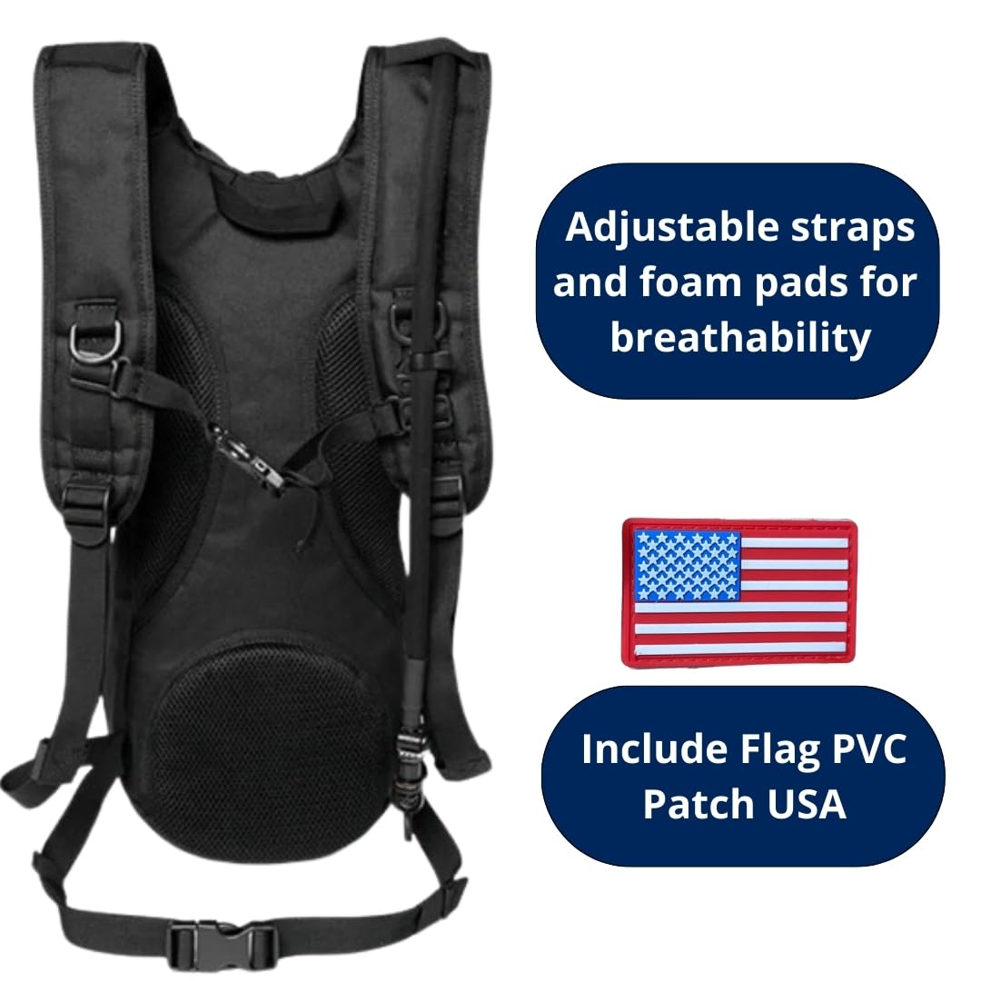 GETORIUM Tactical Hydration Backpack with 3L TPU Water Military Backpack Men Women for Extended Outdoor Adventures Hiking, Cycling, Running Climbing, Hunting, Biking (ACU Grey, 3L)