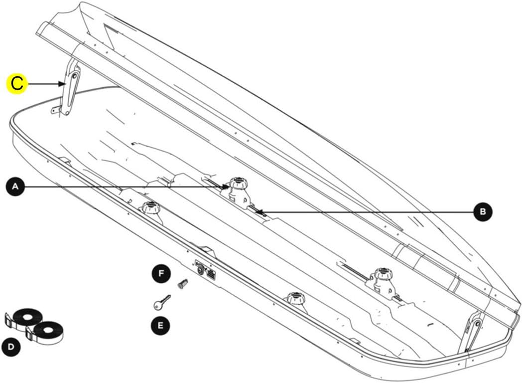 Thule Car Roof Box Replacement Lid Lifter 623/624/628/633/634/Pulse/Ascent/Atlantis - 14933