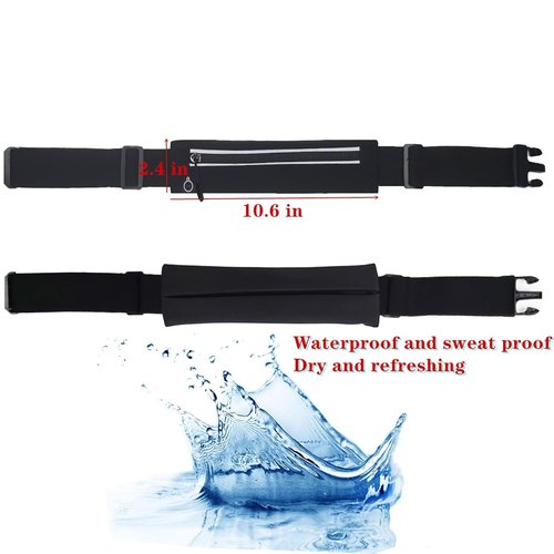 Slim Running Belt Fanny Pack for Men Women, Running Hiking Cycling Phone Holder, Reflective Runners Pouch Waist Pack for Workout, Money Belt, Running Gear Accessories Gift【Fits All Size Phones】