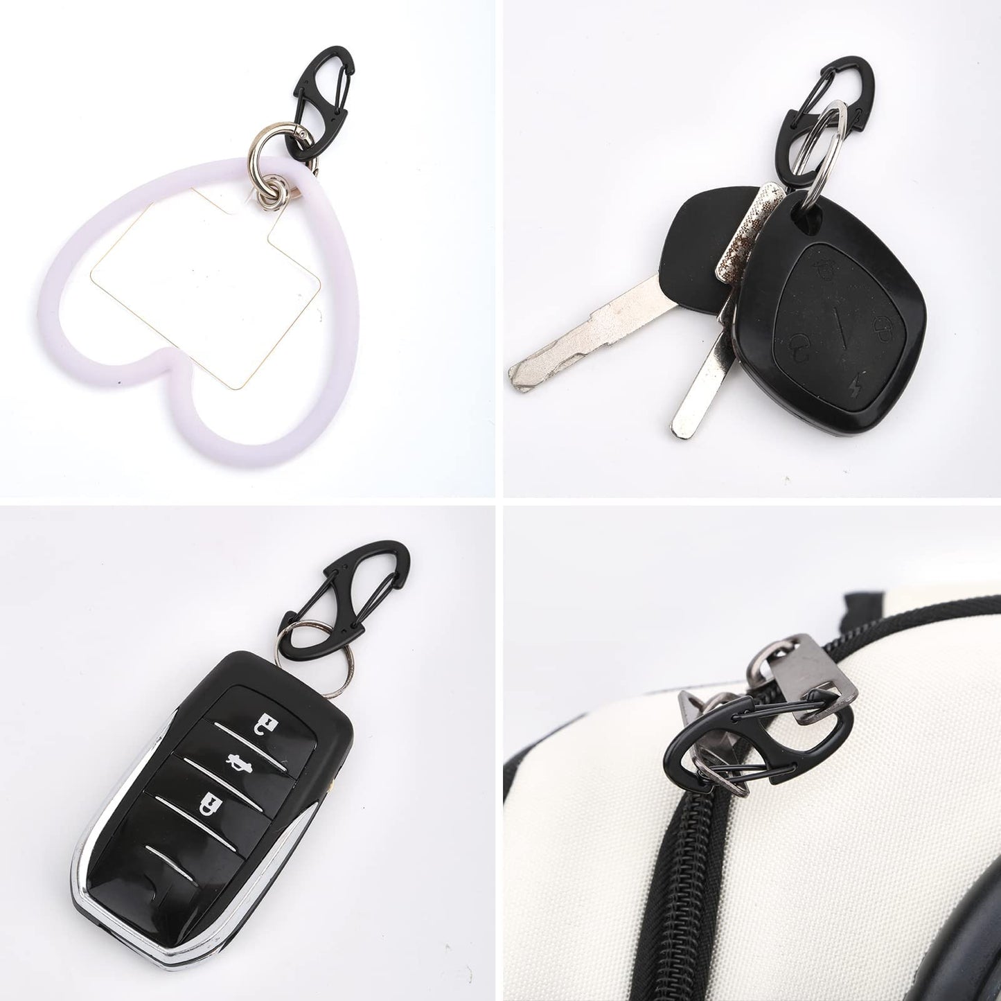40 Pcs Colorful S Shaped Double Carabiner - 1.6 Inch Dual Gate S Binder Carabiner - Trigger Snap Hooks for Small Doll Pendant Key Rings,Ideal for Camping Traveling Fishing