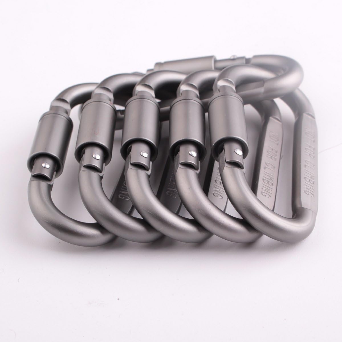 6 pcs/Set D Ring Key Chain Locking Carabiner Aluminum Multi-Purpose Hook Strong Lock Buckle Outdoor Equipment