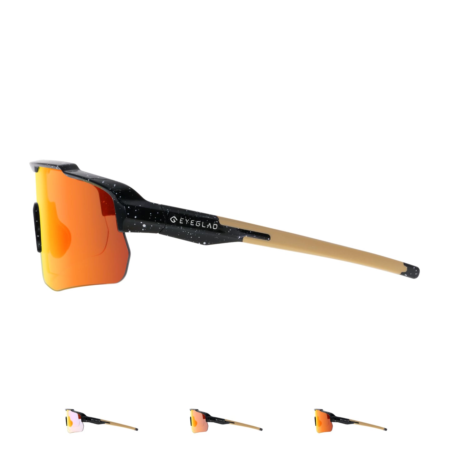 EYEGLAD MOTIONVIEW Sports Photochromic Sunglasses Outdoor UV400 Men Women Cycling Surfing Running Fishing Baseball Softball Sports (Universe Red)