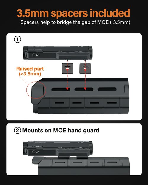 TOUGHSOUL Mlok Flashlight Laser Sight Combo, 1450 Lumen Max Light with Green Laser, Momentary Strobe Function Replaceable Battery Included