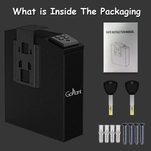 GOPLANT Biometric Gun Safe for Pistols 3-Ways Unlock Safe Fingerprint Digital PIN Key Unlock, Gun Lock Box for Cloakroom Living Room Bedroom Nightstand