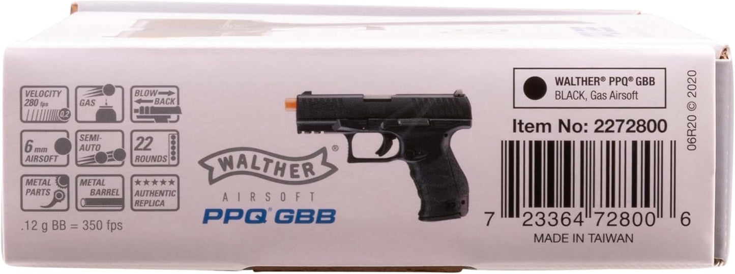 Walther PPQ GBB Blowback Airsoft Gun - Elite Force 6mm BB Pistol for Precision Shooting