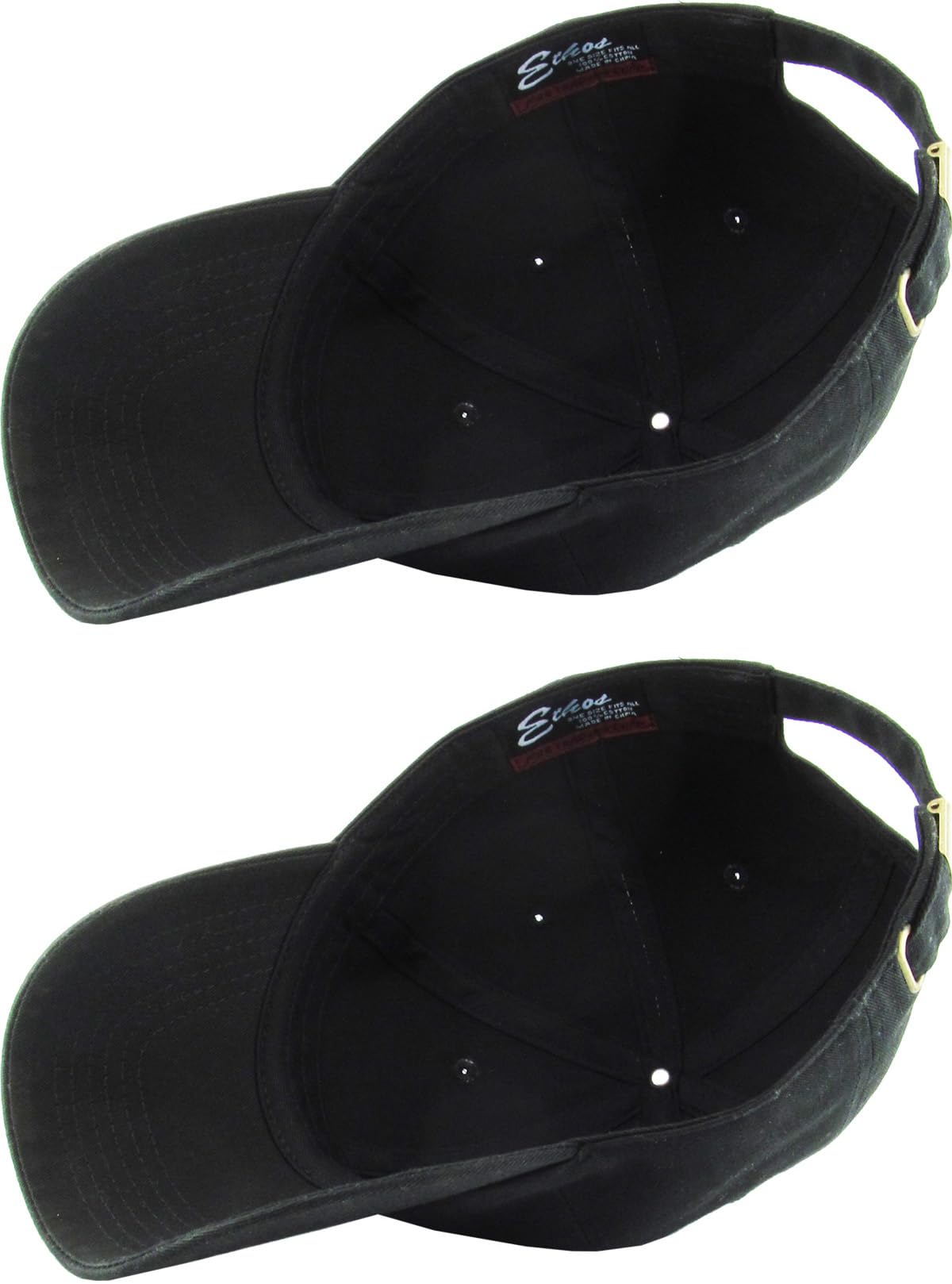 KBETHOS Classic Cotton Dad Hat Bundle Adjustable Unconstructed Plain Cap (One Size, Black + Black (2 Pack))