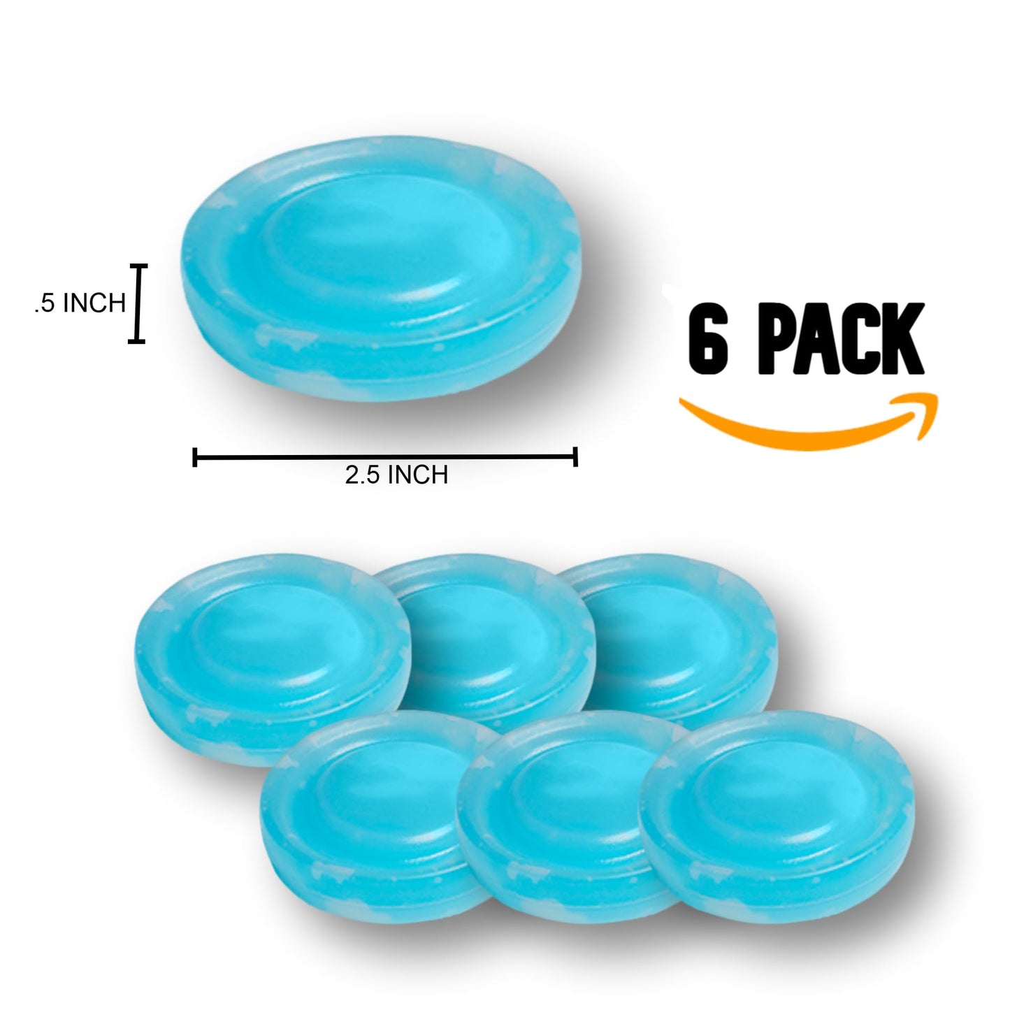 ArcticChill Golf Cooler Ice Packs – Custom Fit Can Coolers for Golf Bag Beer Sleeves – Reusable Round Freezer Packs for Keeping Drinks Cold on The Course (Set of 6, Arctic Blue)