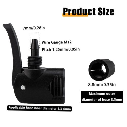 Double-Head Pump Adapter Valve, 3 in 1 Replacement Dual Head Air Pump Adapter Valve, Multi-Purpose Double Pump HeadHose Adapter Connector Bike Pump Double Head Nozzle