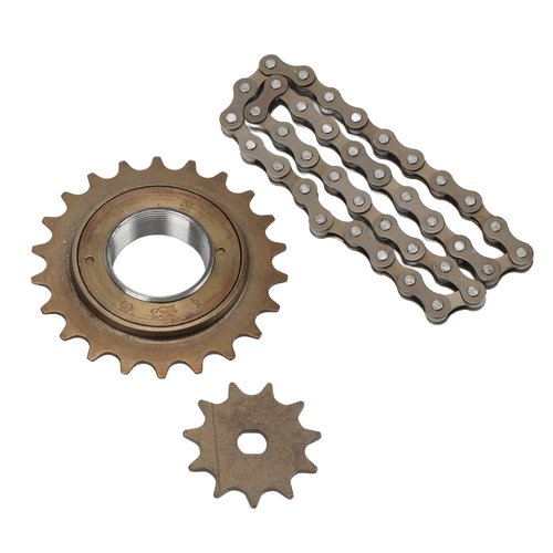 Sprocket Chain Set, Electric Bike 22T Tooth Rear Freewheel with 410 Gold 11T H Hole Sprocket 38 Links Chain Kit Bicycle Accessories Set