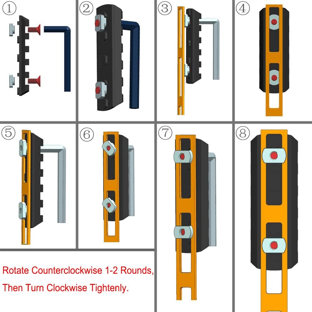 TuFok 13-Slot Alumimun Picatinny Rail for Mlock - Thin 0.37in Height Rail Section Adapter Mount with Socket for 3/8" QD Sling Mount Attachment